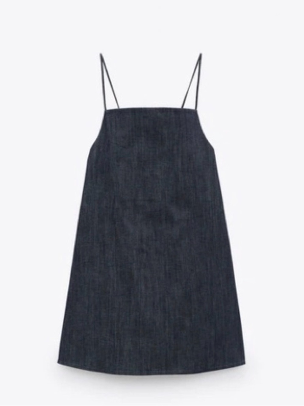 Zara Denim Spaghetti Strap Mini Dress